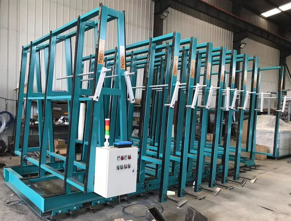 Córas Racking Gloine Leictreach Sleamhnáin Ábhar Pláta Bileoga Gloine Córas Stórála Gloine